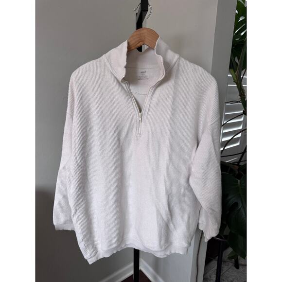Aerie Cream 1/4 Zip Pullover - Picture 1 of 3